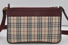 Authentic BURBERRY Nova Check Shoulder Cross Body Bag Canvas Leather Beige 3657I