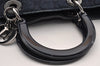 Authentic Christian Dior Lady Dior Cannage Denim 2Way Hand Bag Blue 3659I