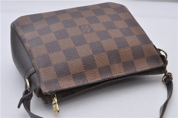 Authentic Louis Vuitton Damier Trousse Makeup Hand Bag Pouch N51982 LV 3661F