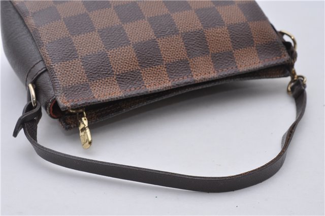 Authentic Louis Vuitton Damier Trousse Makeup Hand Bag Pouch N51982 LV 3661F
