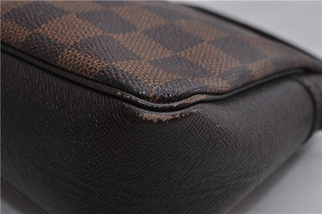 Authentic Louis Vuitton Damier Trousse Makeup Hand Bag Pouch N51982 LV 3661F