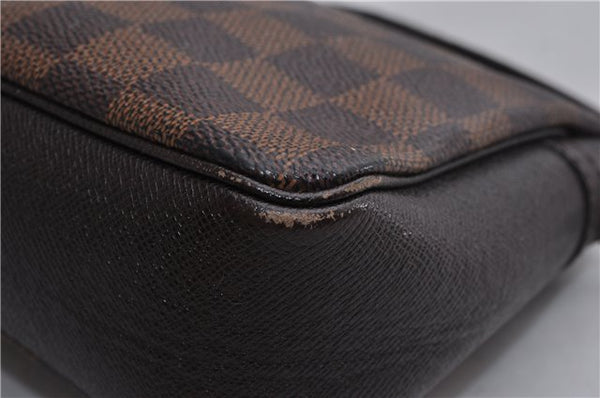 Authentic Louis Vuitton Damier Trousse Makeup Hand Bag Pouch N51982 LV 3661F