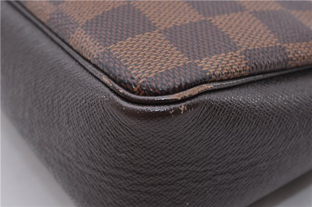 Authentic Louis Vuitton Damier Trousse Makeup Hand Bag Pouch N51982 LV 3661F