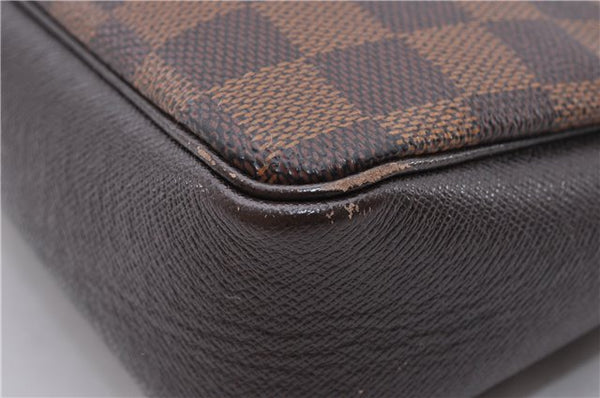 Authentic Louis Vuitton Damier Trousse Makeup Hand Bag Pouch N51982 LV 3661F