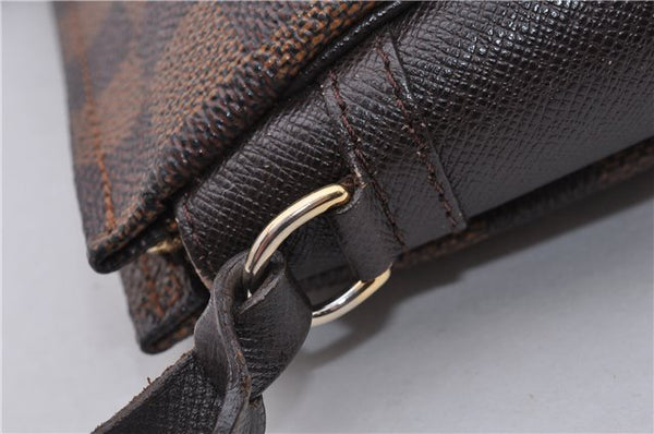 Authentic Louis Vuitton Damier Trousse Makeup Hand Bag Pouch N51982 LV 3661F