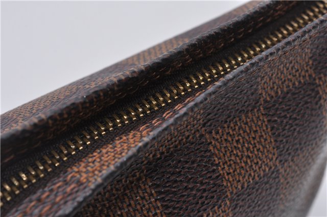 Authentic Louis Vuitton Damier Trousse Makeup Hand Bag Pouch N51982 LV 3661F