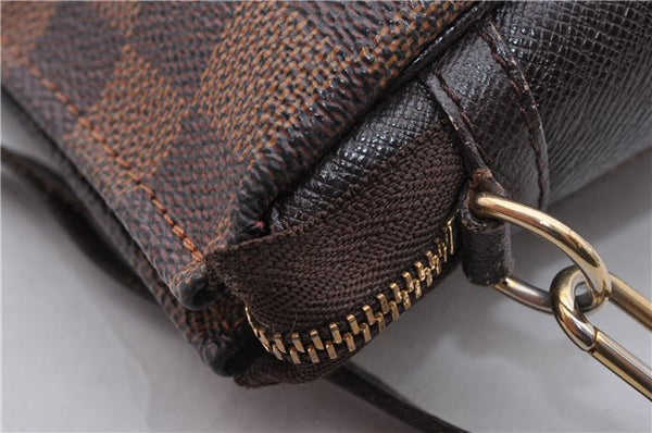 Authentic Louis Vuitton Damier Trousse Makeup Hand Bag Pouch N51982 LV 3661F
