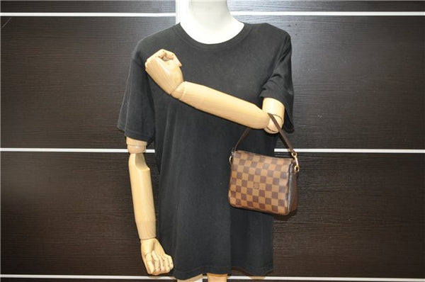 Authentic Louis Vuitton Damier Trousse Makeup Hand Bag Pouch N51982 LV 3661F