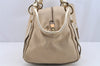 Authentic BURBERRY BLUE LABEL Shoulder Tote Bag Canvas Leather Beige 3661I