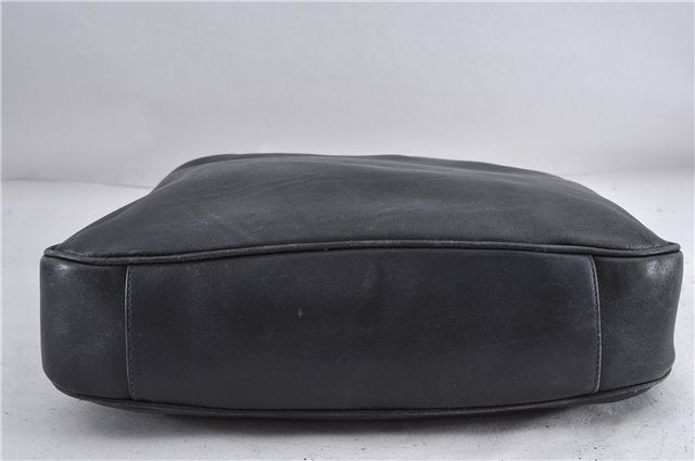 Authentic GUCCI Bamboo 2Way Shoulder Bag Purse Leather 0011577 Black Junk 3662C