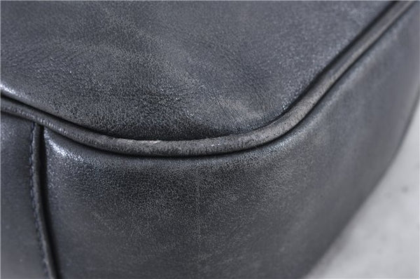 Authentic GUCCI Bamboo 2Way Shoulder Bag Purse Leather 0011577 Black Junk 3662C