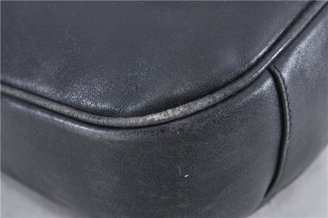 Authentic GUCCI Bamboo 2Way Shoulder Bag Purse Leather 0011577 Black Junk 3662C