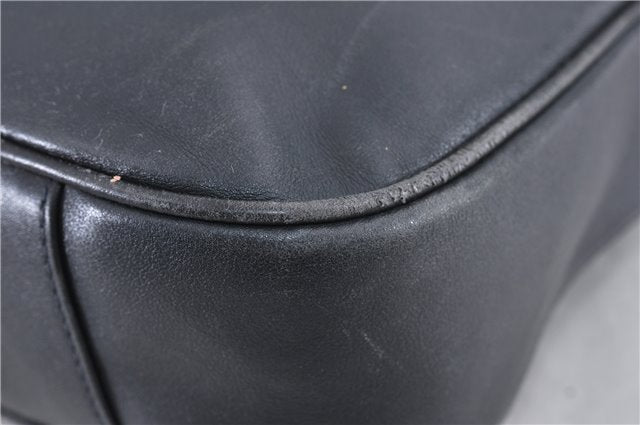 Authentic GUCCI Bamboo 2Way Shoulder Bag Purse Leather 0011577 Black Junk 3662C