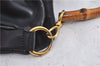 Authentic GUCCI Bamboo 2Way Shoulder Bag Purse Leather 0011577 Black Junk 3662C
