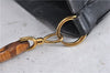 Authentic GUCCI Bamboo 2Way Shoulder Bag Purse Leather 0011577 Black Junk 3662C