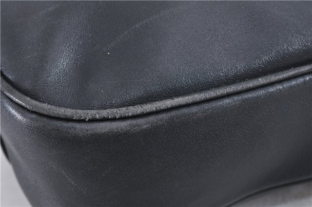 Authentic GUCCI Bamboo 2Way Shoulder Bag Purse Leather 0011577 Black Junk 3662C