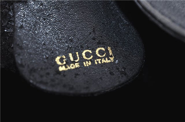 Authentic GUCCI Bamboo 2Way Shoulder Bag Purse Leather 0011577 Black Junk 3662C