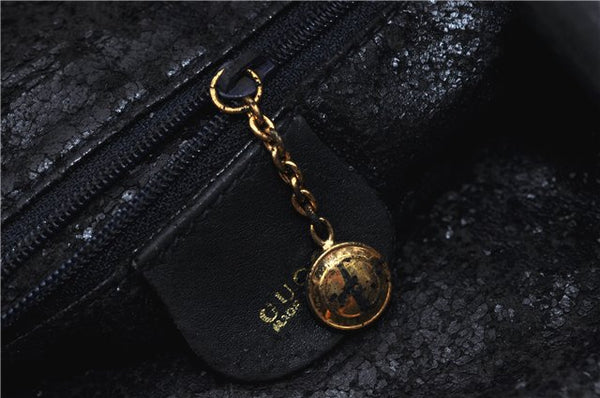 Authentic GUCCI Bamboo 2Way Shoulder Bag Purse Leather 0011577 Black Junk 3662C