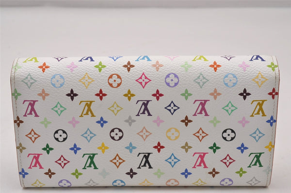 Auth Louis Vuitton Monogram Multicolor Portefeuille Sarah Wallet M93745 LV 3664I