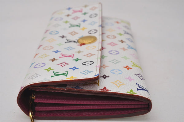 Auth Louis Vuitton Monogram Multicolor Portefeuille Sarah Wallet M93745 LV 3664I