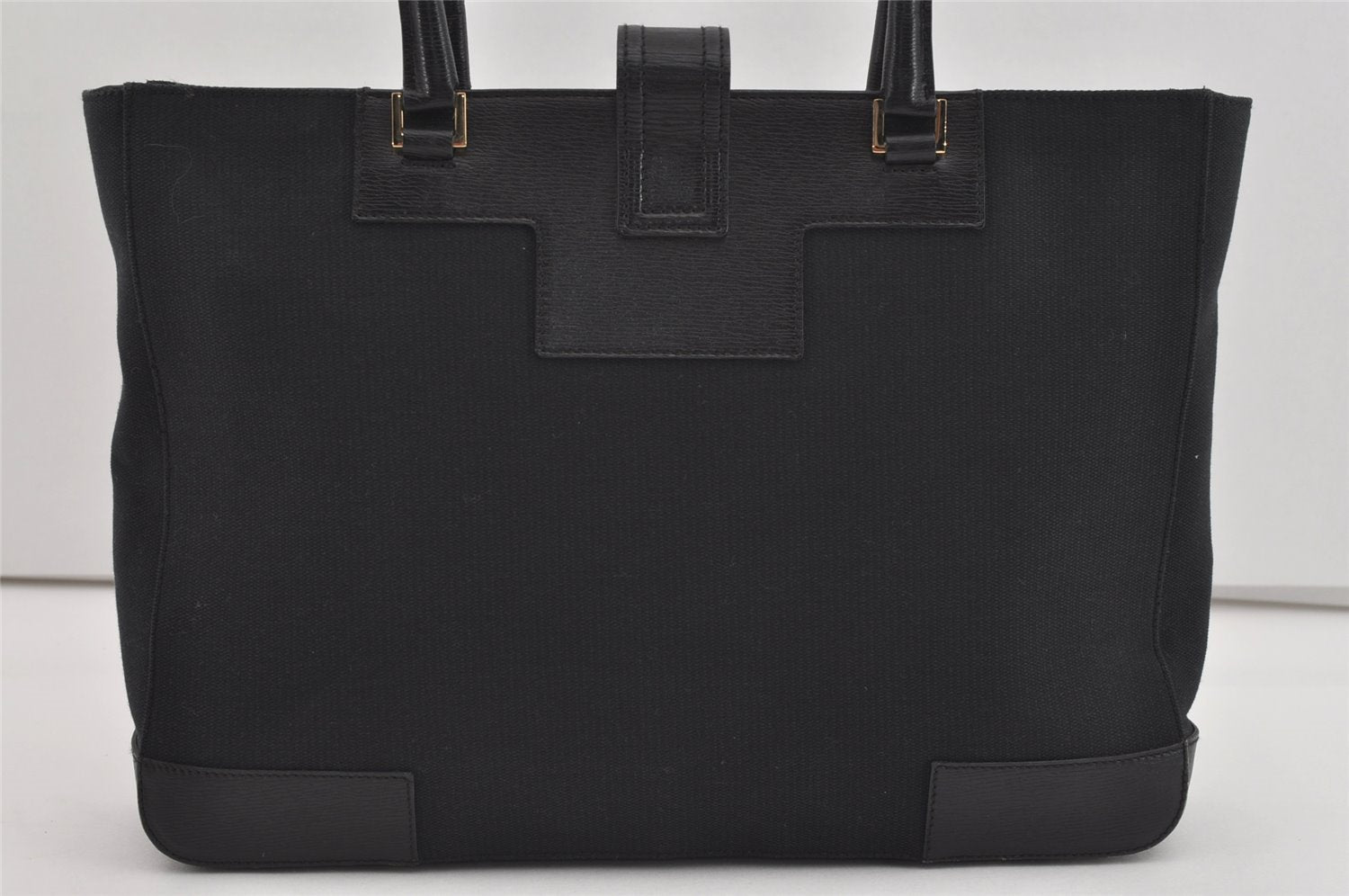 Authentic GUCCI Vintage Shoulder Tote Bag Canvas Leather 0021109 Black 3665I