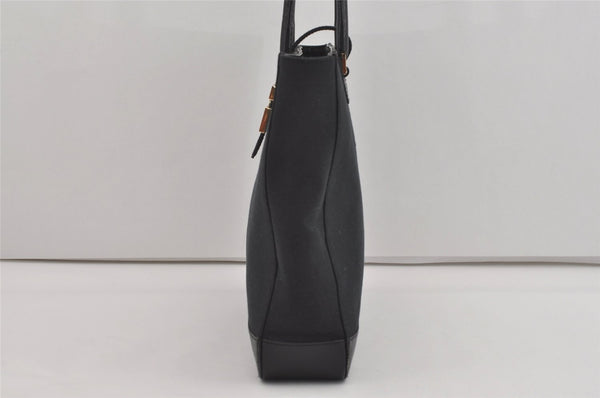 Authentic GUCCI Vintage Shoulder Tote Bag Canvas Leather 0021109 Black 3665I