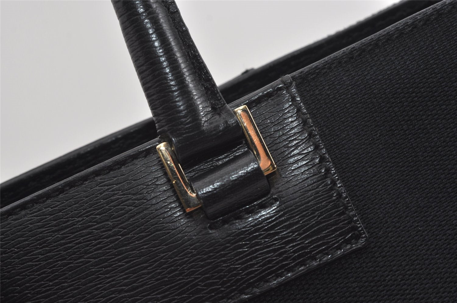 Authentic GUCCI Vintage Shoulder Tote Bag Canvas Leather 0021109 Black 3665I