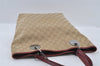Authentic GUCCI Eclipse Shoulder Tote Bag GG Canvas Leather 120840 Beige 3666I
