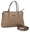 Authentic GUCCI 2Way Shoulder Hand Bag GG PVC Leather 353440 Beige Pink 3676F