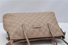 Authentic GUCCI 2Way Shoulder Hand Bag GG PVC Leather 353440 Beige Pink 3676F