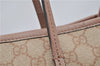 Authentic GUCCI 2Way Shoulder Hand Bag GG PVC Leather 353440 Beige Pink 3676F
