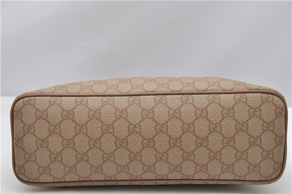 Authentic GUCCI 2Way Shoulder Hand Bag GG PVC Leather 353440 Beige Pink 3676F