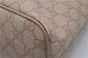 Authentic GUCCI 2Way Shoulder Hand Bag GG PVC Leather 353440 Beige Pink 3676F