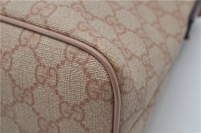 Authentic GUCCI 2Way Shoulder Hand Bag GG PVC Leather 353440 Beige Pink 3676F