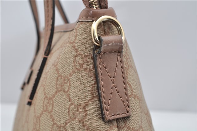 Authentic GUCCI 2Way Shoulder Hand Bag GG PVC Leather 353440 Beige Pink 3676F