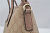 Authentic GUCCI 2Way Shoulder Hand Bag GG PVC Leather 353440 Beige Pink 3676F