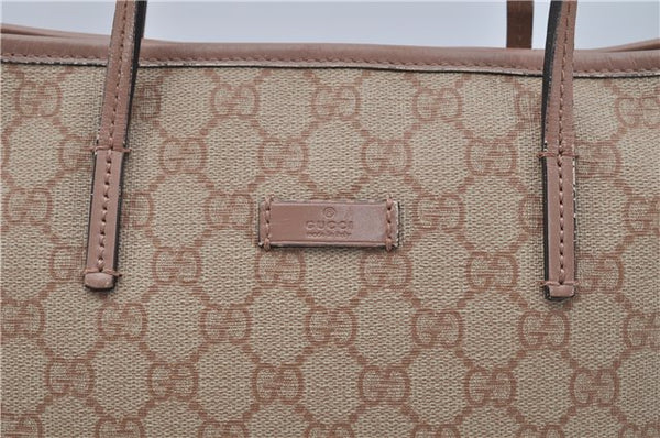 Authentic GUCCI 2Way Shoulder Hand Bag GG PVC Leather 353440 Beige Pink 3676F