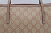 Authentic GUCCI 2Way Shoulder Hand Bag GG PVC Leather 353440 Beige Pink 3676F