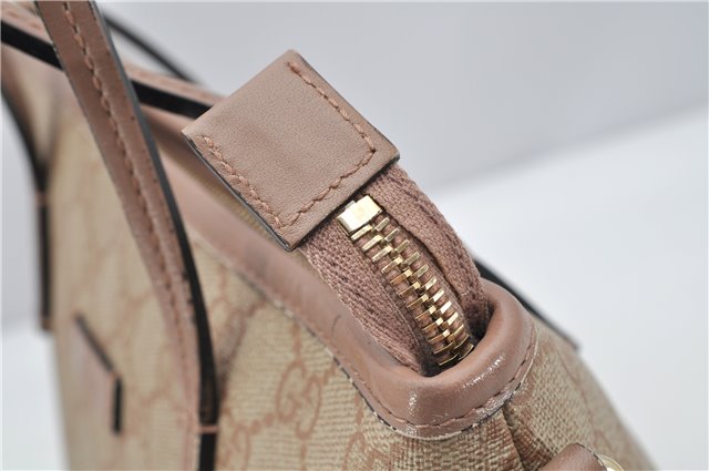 Authentic GUCCI 2Way Shoulder Hand Bag GG PVC Leather 353440 Beige Pink 3676F