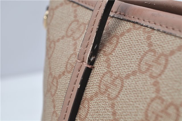 Authentic GUCCI 2Way Shoulder Hand Bag GG PVC Leather 353440 Beige Pink 3676F