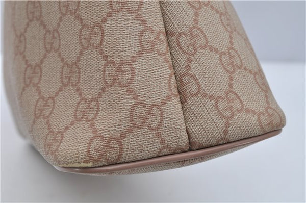 Authentic GUCCI 2Way Shoulder Hand Bag GG PVC Leather 353440 Beige Pink 3676F