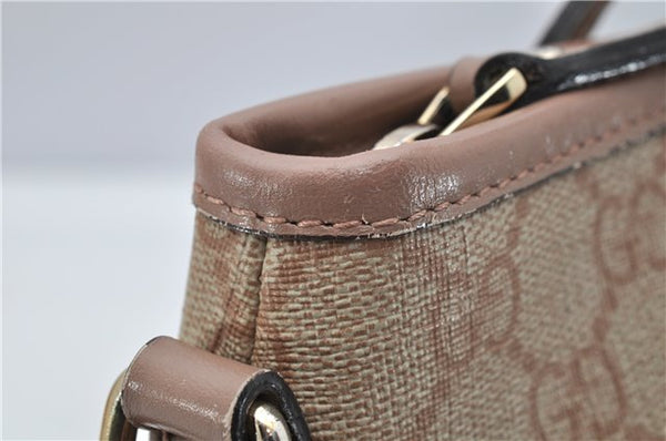 Authentic GUCCI 2Way Shoulder Hand Bag GG PVC Leather 353440 Beige Pink 3676F