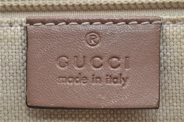 Authentic GUCCI 2Way Shoulder Hand Bag GG PVC Leather 353440 Beige Pink 3676F