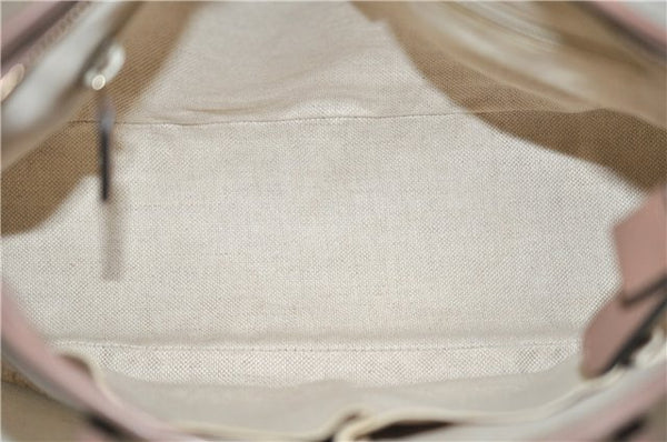 Authentic GUCCI 2Way Shoulder Hand Bag GG PVC Leather 353440 Beige Pink 3676F