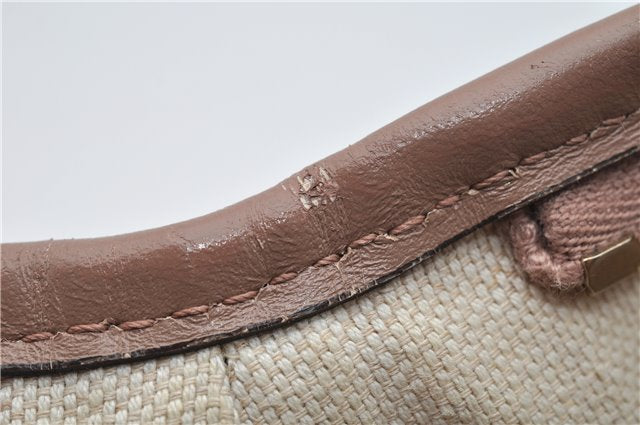 Authentic GUCCI 2Way Shoulder Hand Bag GG PVC Leather 353440 Beige Pink 3676F