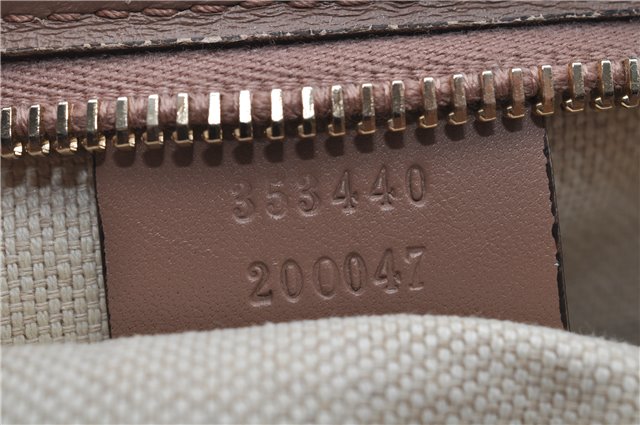 Authentic GUCCI 2Way Shoulder Hand Bag GG PVC Leather 353440 Beige Pink 3676F