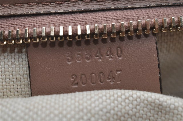 Authentic GUCCI 2Way Shoulder Hand Bag GG PVC Leather 353440 Beige Pink 3676F