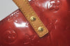 Authentic Louis Vuitton Vernis Reade PM Hand Bag Red M91088 LV 3681I