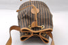 Authentic FENDI Pequin Drawstring Shoulder Bag PVC Leather Brown Junk 3682I