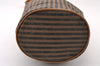 Authentic FENDI Pequin Drawstring Shoulder Bag PVC Leather Brown Junk 3682I